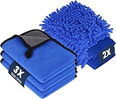 Guantes y cepillos para lavado de motos y coche