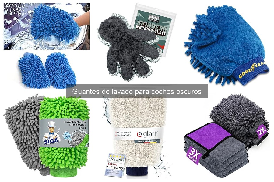 Características de los guantes de lavado para coches oscuros