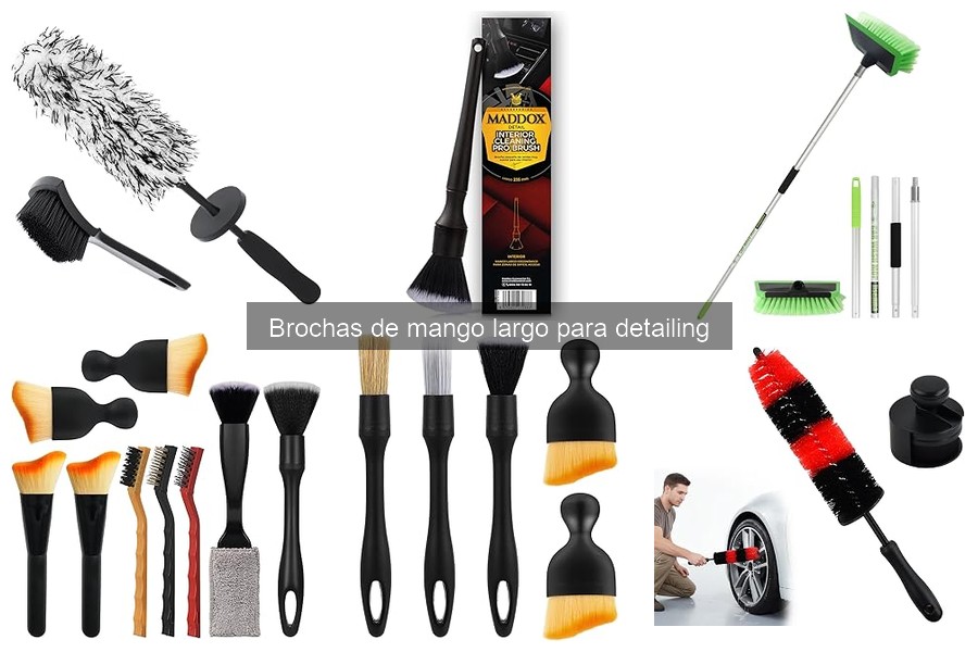 Comparativa de brochas de mango largo para detailing en 2026