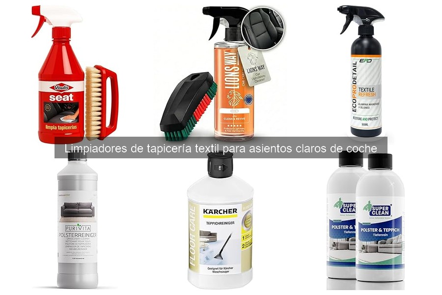 Limpiadores de tapicería textil para asientos claros de coche