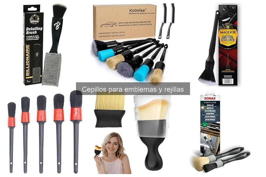 ¿Qué son los cepillos para emblemas y rejillas en detailing?